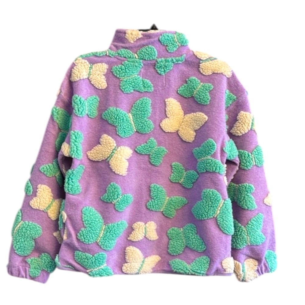 Lucky Brand Girls Plush Butterfly Front Zip Jacket - Picture 3 of 6
